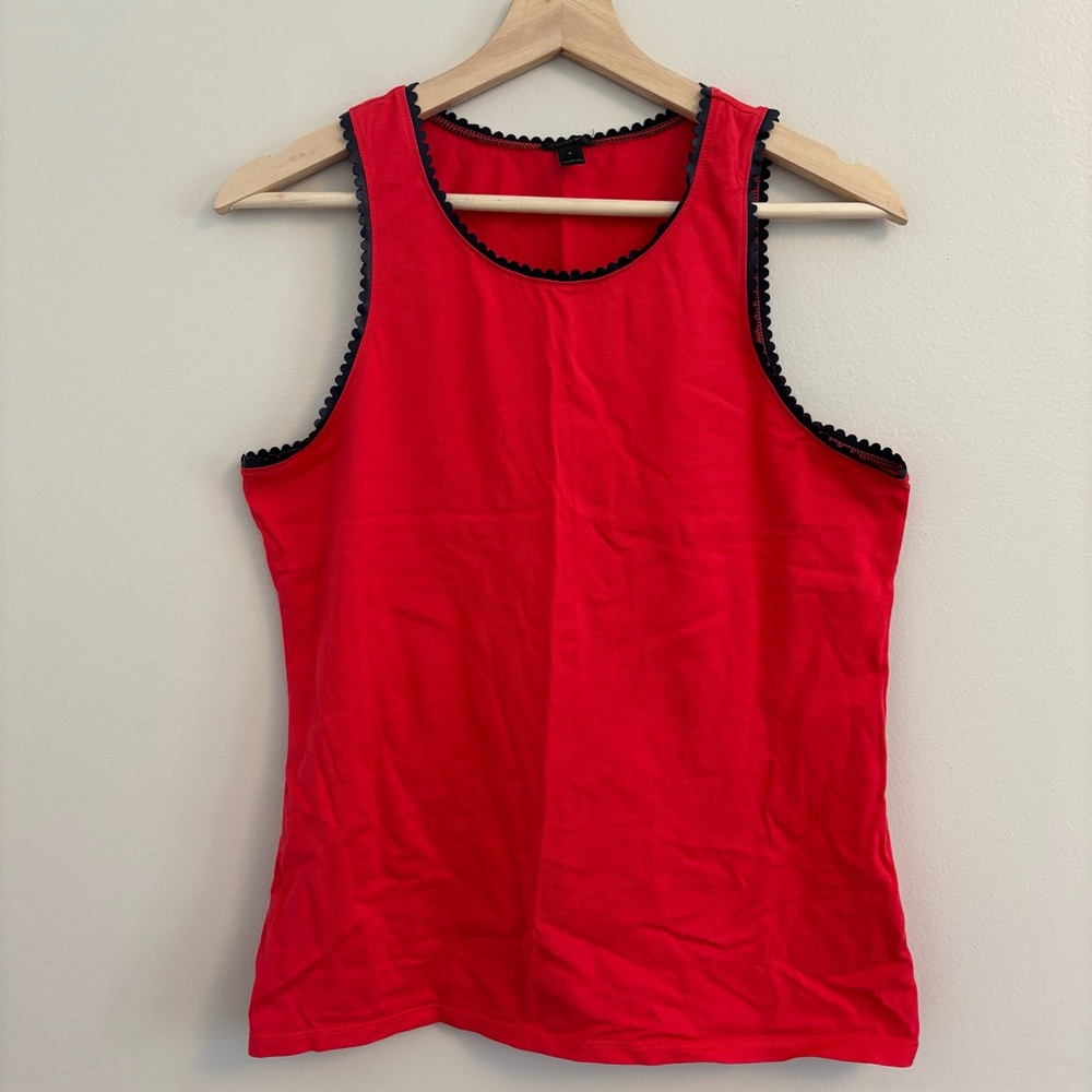 J. Crew Scarlet Tank Top with Ebony Trim